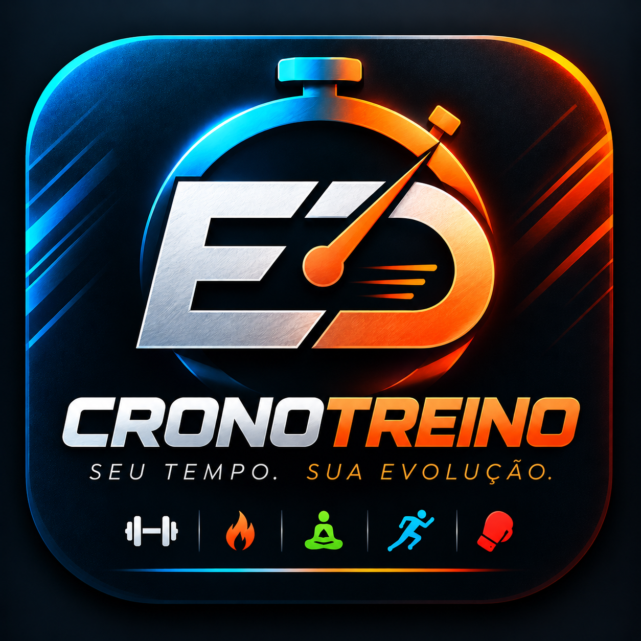 Identidade ED soft Studio aplicada ao projeto ED CronoTreino